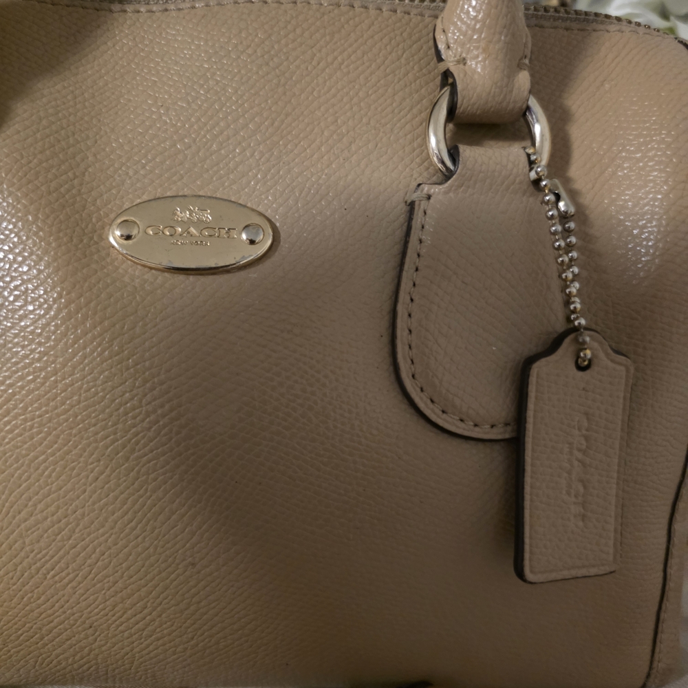 Coach Beige Leather Satchel - Picture 3 of 16